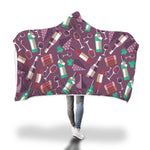 Cozy Wine Themed Hooded Blanket 2