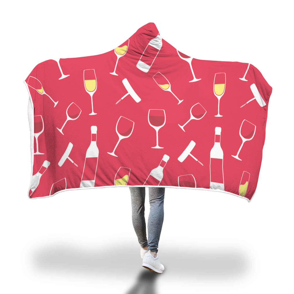 Cozy Wine Themed Hooded Blanket 3