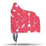 Cozy Wine Themed Hooded Blanket 3