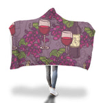 Cozy Wine Themed Hooded Blanket 5