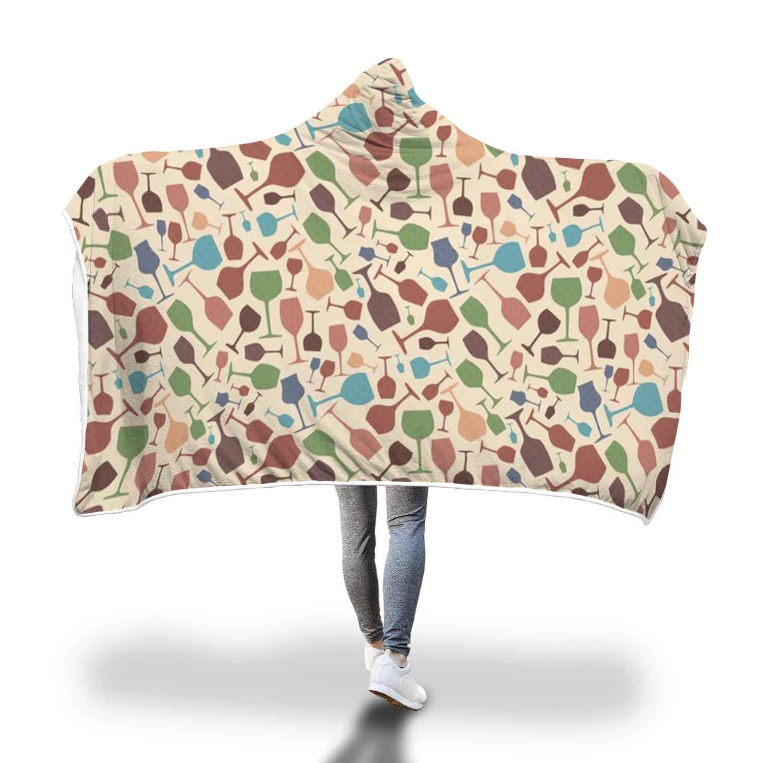 Cozy Wine Themed Hooded Blanket 7