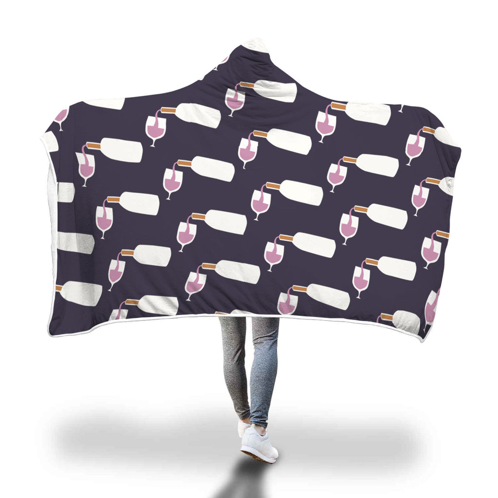 Cozy Wine Themed Hooded Blanket 8