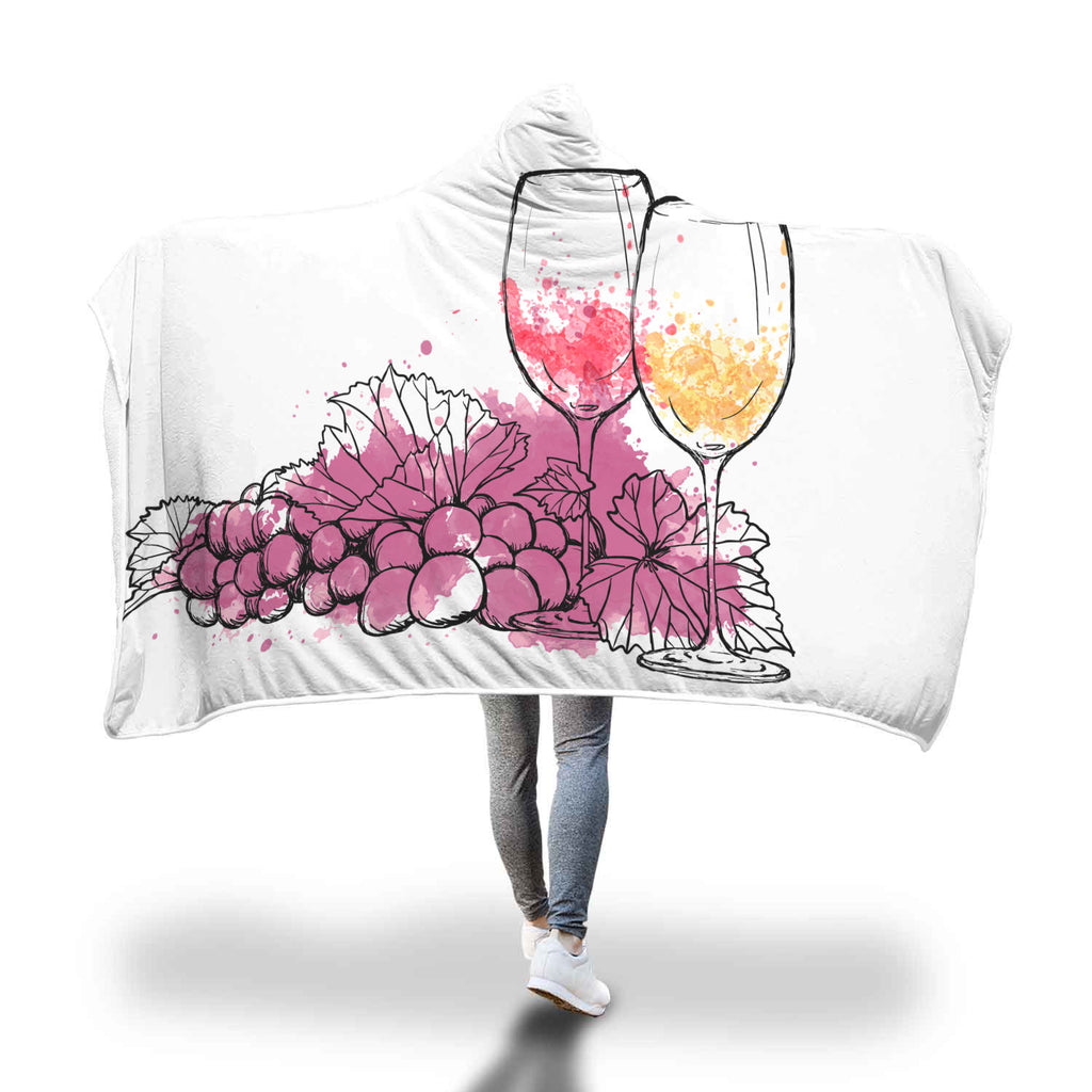 Cozy Wine Themed Hooded Blanket 9