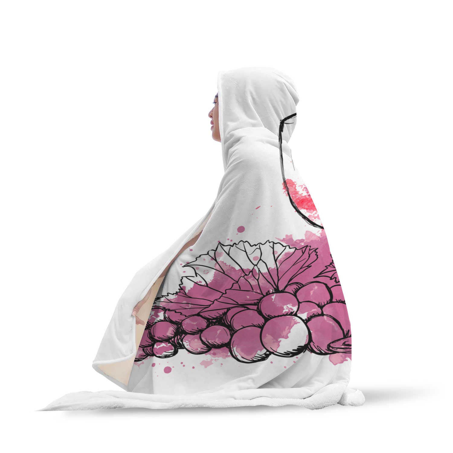 Cozy Wine Themed Hooded Blanket 9